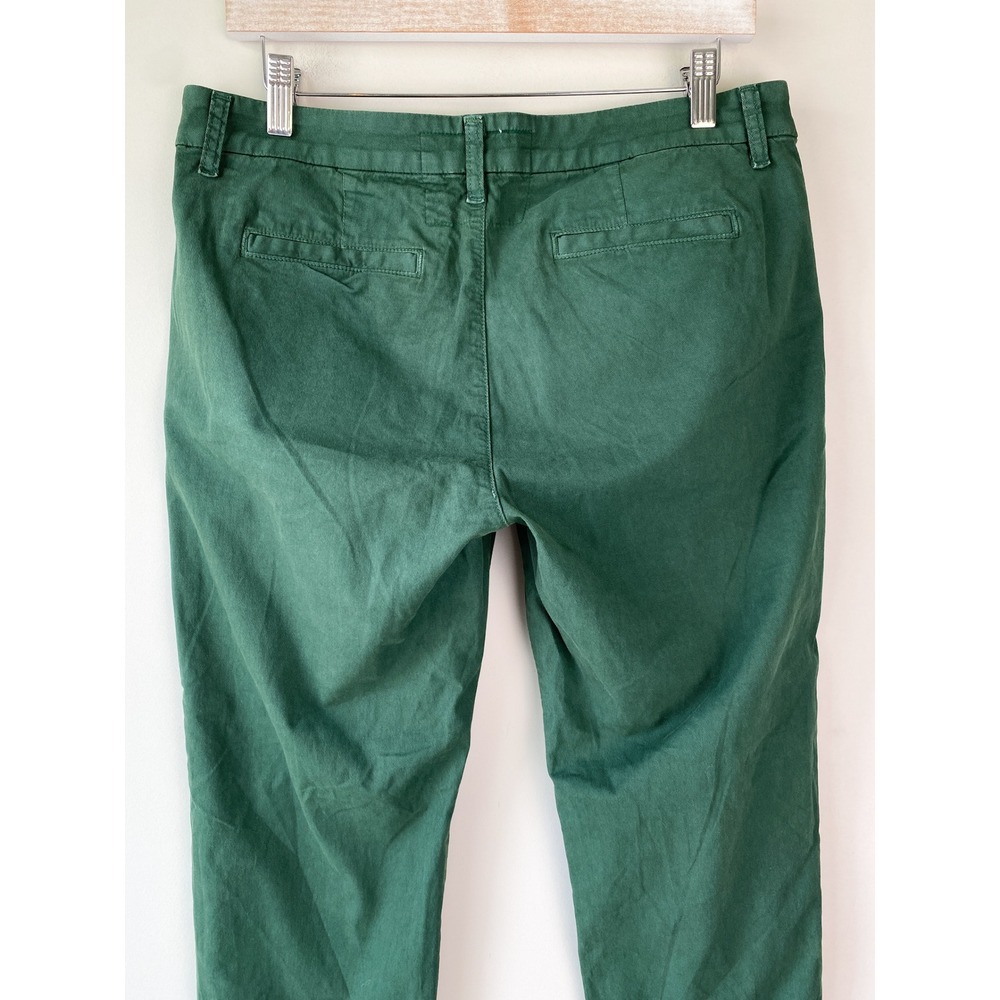 Frank & Eileen Womens Wicklow Chino Pants 8 Green Raw Hem Italian Cotton Classic - Picture 7 of 12